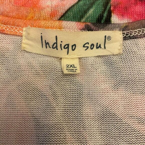 Indigo Soul Floral Boho Handkerchief Hem Tunic – Size 2XL - Picture 9 of 12